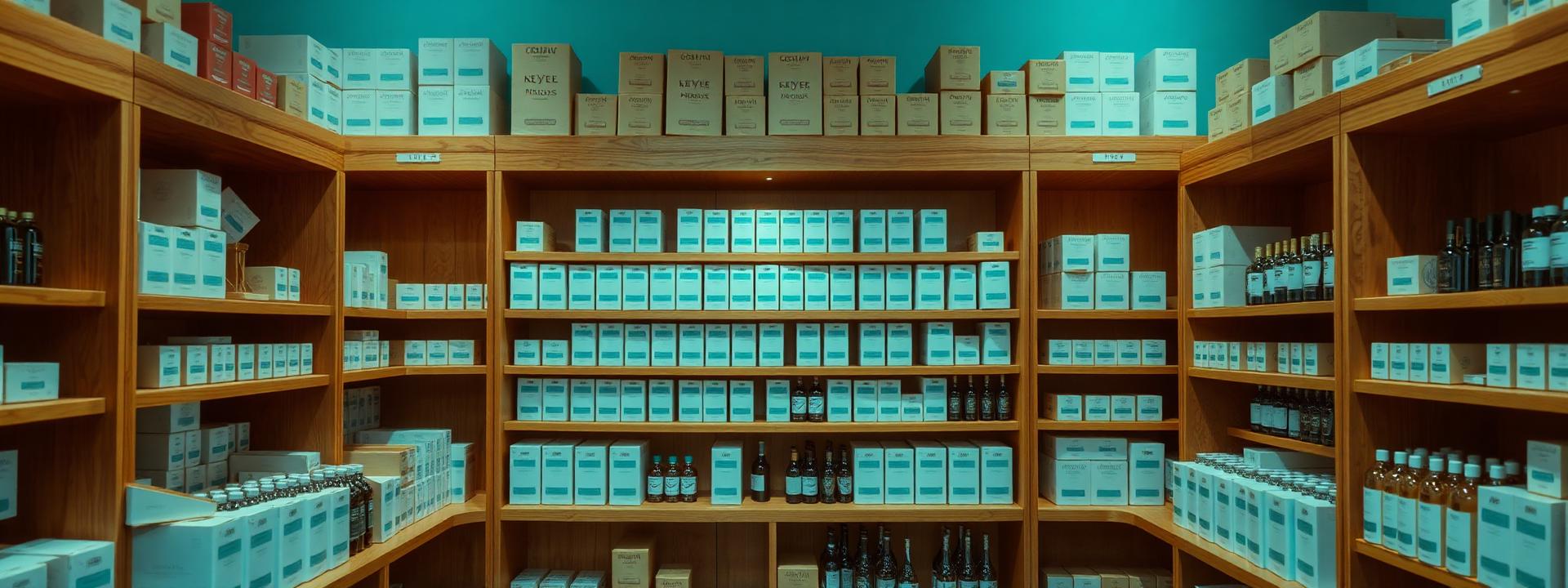 Shelves of neatly organised health and lifestyle products